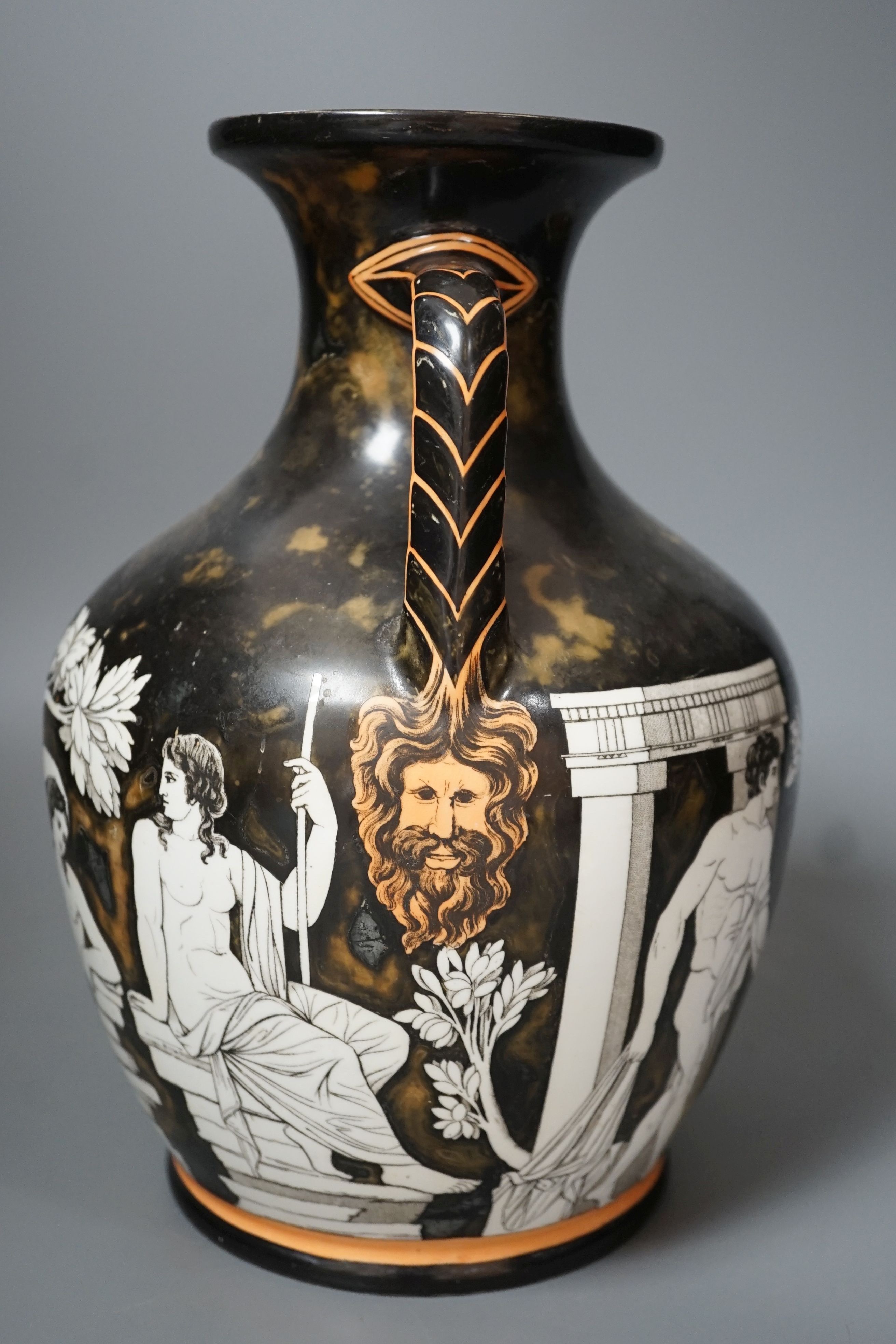 A mid 19th century Samuel Alcock 'Portland' vase 26cm